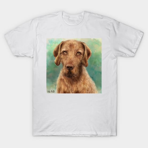 Painting of a Wirehaired Vizsla Rolling its Eyes T-Shirt by ibadishi